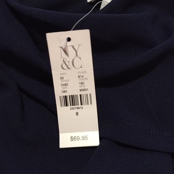 Navy Blue off Shoulder Sheath Dress Sz 8 - Picture 5 of 5